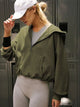 Half Zip Pocketed Dropped Shoulder Hoodie Trandify deal