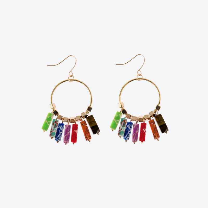 Multicolored Stone Dangle Earrings Trandify deal
