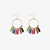Multicolored Stone Dangle Earrings Trandify deal