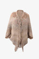 Multicolored Fringe Trim Poncho Trandify deal