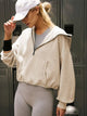 Half Zip Pocketed Dropped Shoulder Hoodie Trandify deal