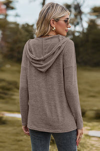 Drawstring Dropped Shoulder Hooded T-Shirt Trandify deal