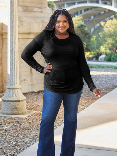 Basic Bae Full Size Round Neck Long Sleeve T-Shirt Trandify deal