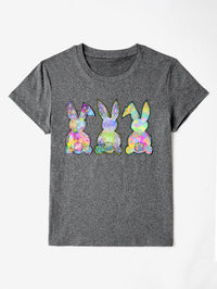 Rabbit Round Neck Short Sleeve T-Shirt Trandify deal
