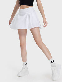 Millennia Pleated Detail Mid-Rise Waist Active Skirt Trandify deal