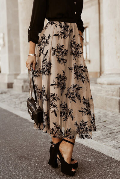 Embroidered High Waist Maxi Skirt Trandify deal