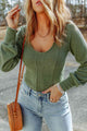 Scoop Neck Long Sleeve Top Trandify deal