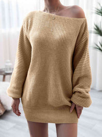 Rib-Knit Mini Sweater Dress Trandify deal