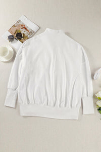 Half Zip Pocketed Dropped Shoulder Sweatshirt Trandify deal