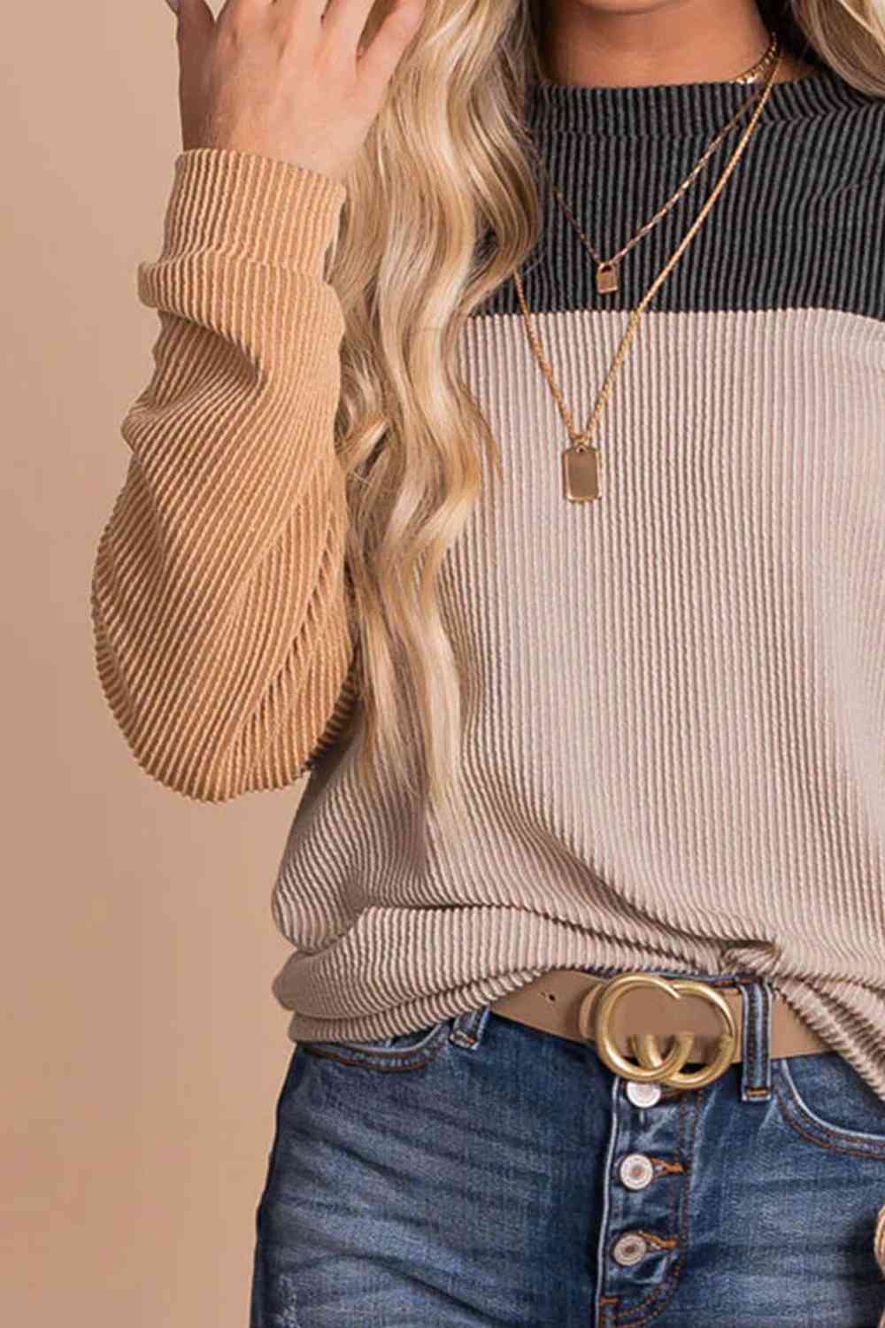 Color Block Dropped Shoulder T-Shirt Trandify deal