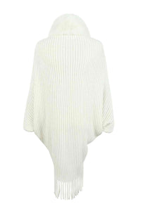 Ribbed Poncho with Fringe Hem - Perfect for Fall Outfits - TrandifyDeal