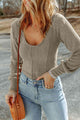 Scoop Neck Long Sleeve Top Trandify deal