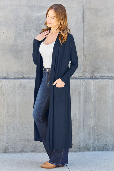 Basic Bae Full Size Open Front Long Sleeve Cover Up Trandify deal