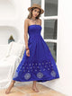 Smocked Printed Tube Midi Dress Trandify deal