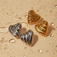 Stainless Steel Heart Shape Stud Earrings Trandify deal