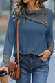 Decorative Button Long Sleeve Blouse Trandify deal