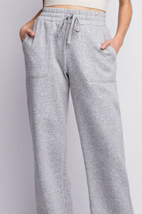 Faith Apparel Full Size Drawstring Straight Leg Slit Sweatpants Trandify deal