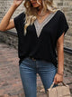Heathered V-Neck Short Sleeve T-Shirt Trandify deal
