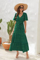 Swiss Dot Tied Surplice Short Sleeve Dress Trandify deal