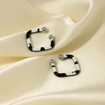 Stainless Steel Oil Drip Cuff Earrings Trandify deal