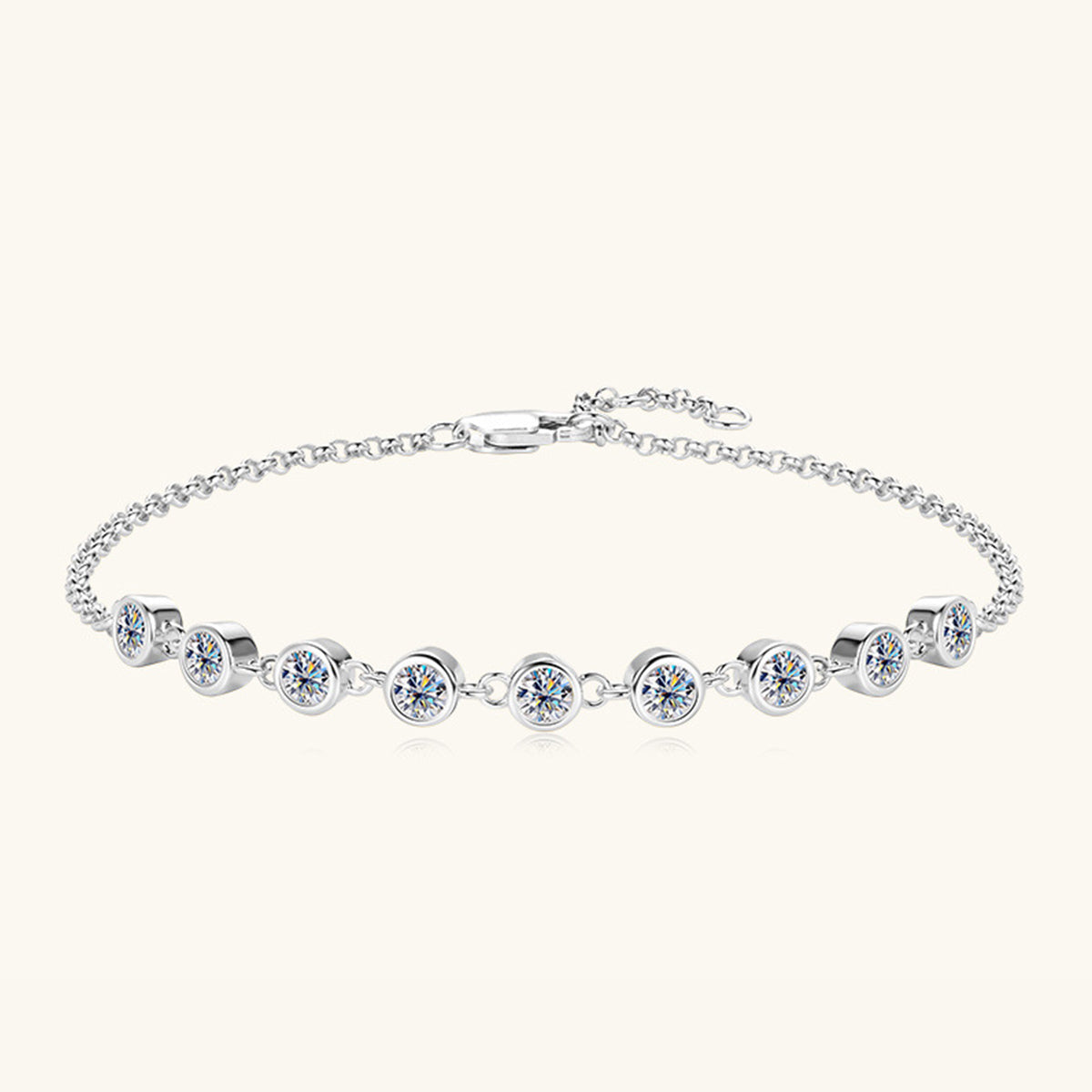 Inlaid Moissanite 925 Sterling Silver Bracelet Trandify deal