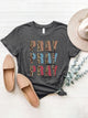 Letter Graphic Round Neck Short Sleeve T-Shirt Trandify deal