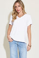 Basic Bae Full Size V-Neck High-Low T-Shirt Trandify deal