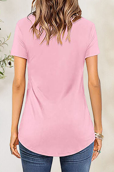 Crisscross Short Sleeve T-Shirt Trandify deal