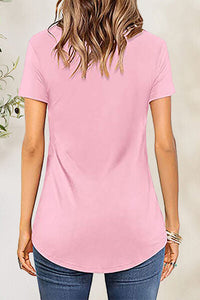 Crisscross Short Sleeve T-Shirt Trandify deal