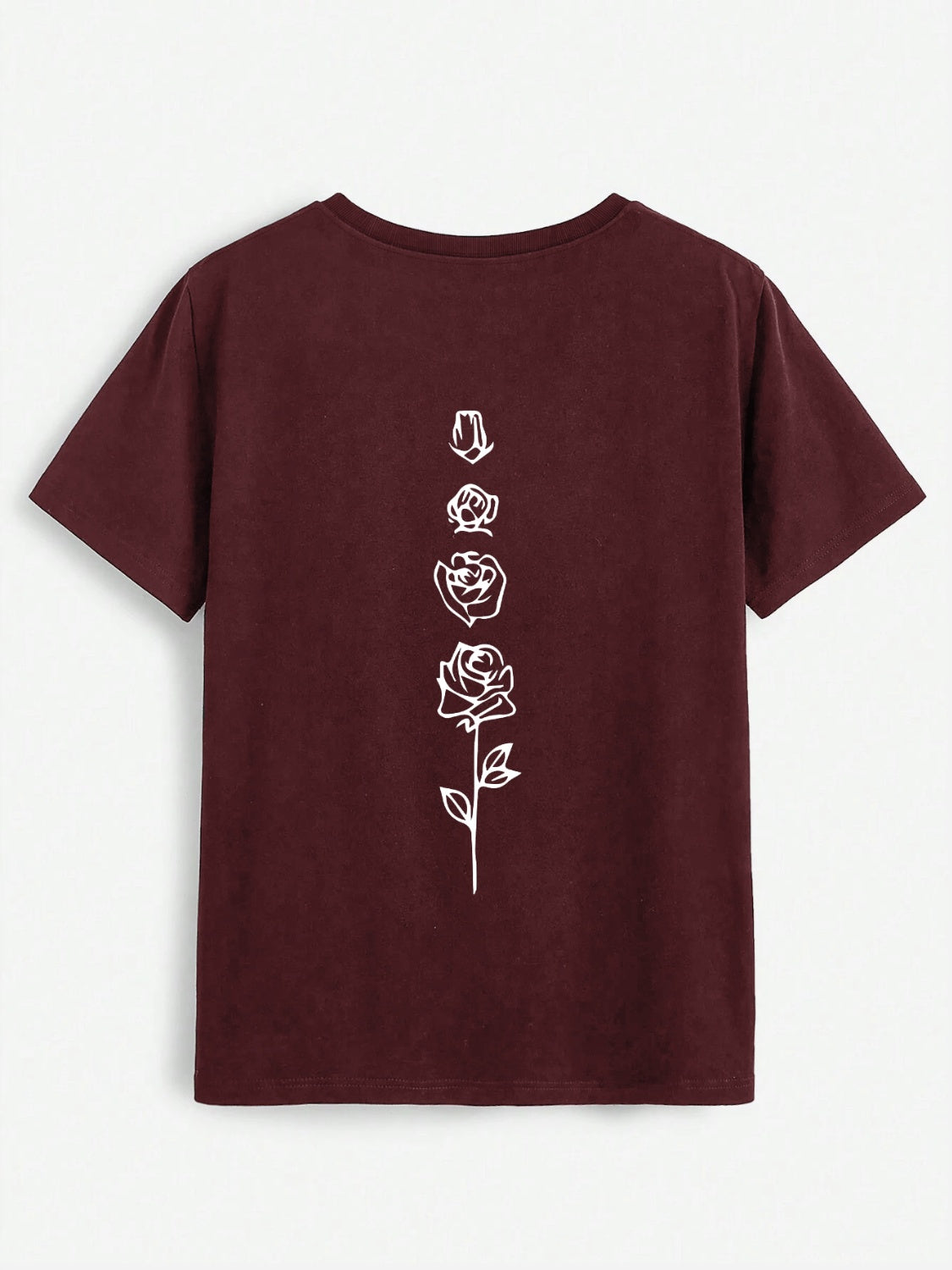 Rose Round Neck Short Sleeve T-Shirt Trandify deal