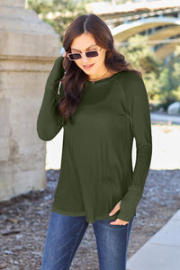 Basic Bae Full Size Round Neck Long Sleeve T-Shirt Trandify deal