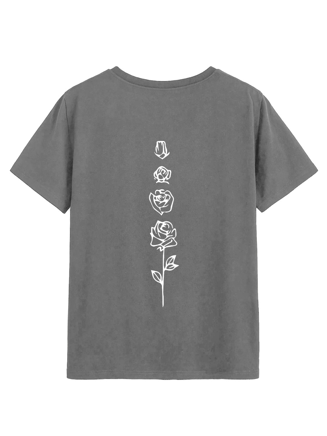Rose Round Neck Short Sleeve T-Shirt Trandify deal