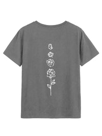 Rose Round Neck Short Sleeve T-Shirt Trandify deal