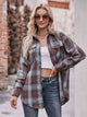 Plaid Dropped Shoulder Longline Shirt Trandify deal
