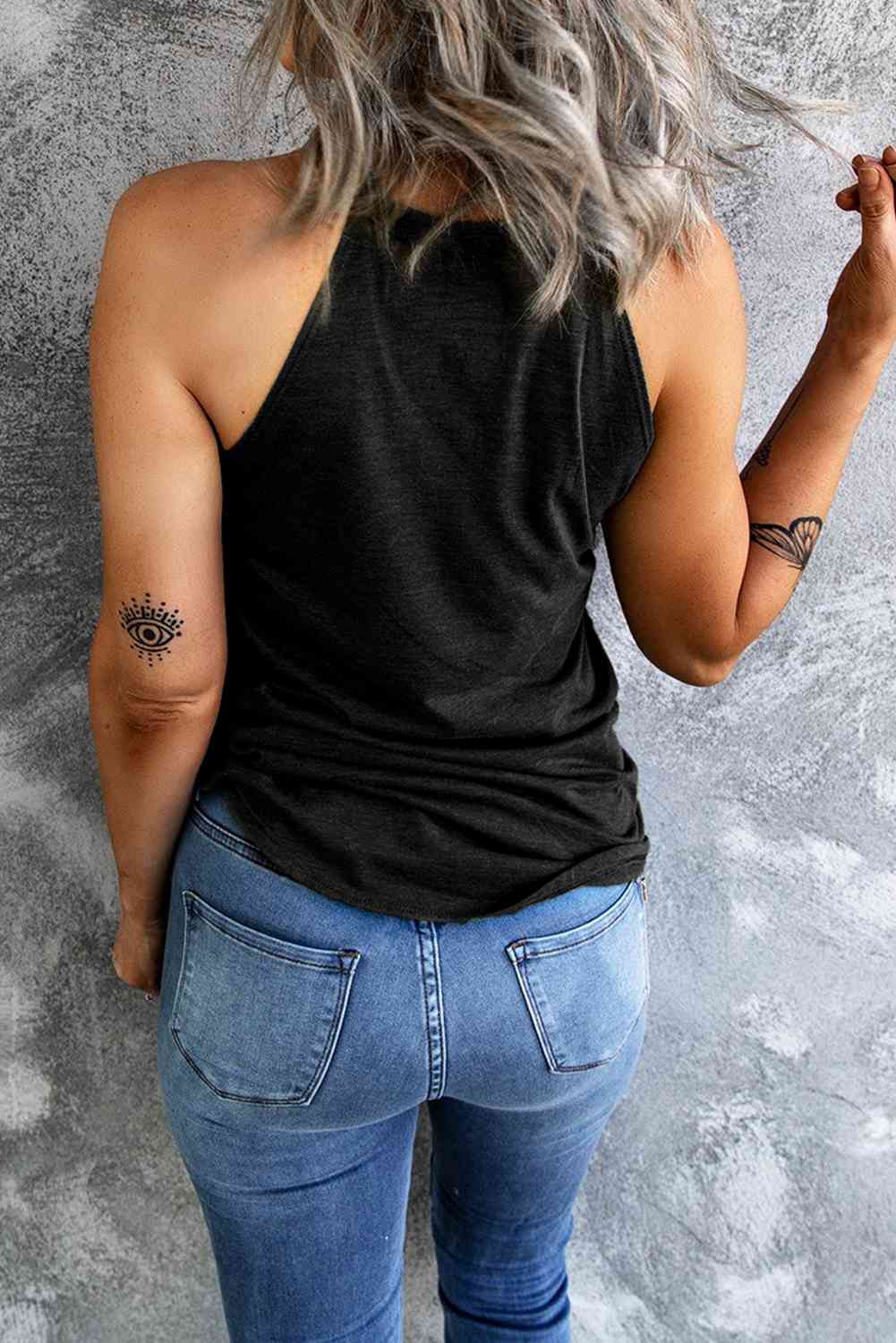 Curved Hem Grecian Tank Top - Trandify Deal