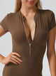 Half Zip Short Sleeve Active Romper Trandify deal