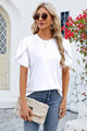 Round Neck Petal Sleeve T-Shirt Trandify deal