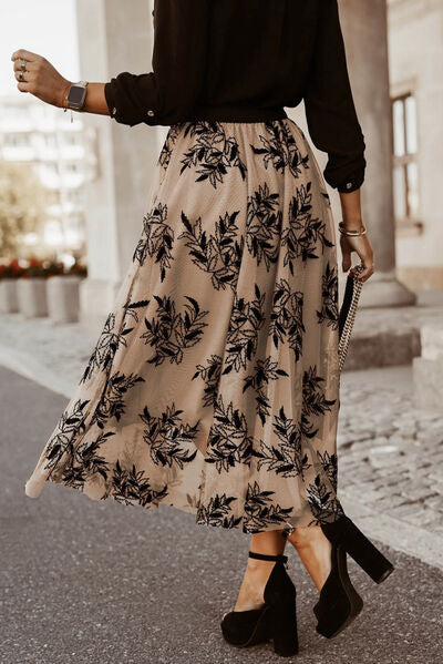 Embroidered High Waist Maxi Skirt Trandify deal
