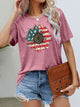 US Flag Flower Graphic Tee Trandify deal