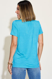 Basic Bae Full Size V-Neck High-Low T-Shirt Trandify deal