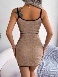 Contrast Spaghetti Strap Cutout Sweater Dress Trandify deal