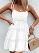 Shiny Frill Spaghetti Strap Tiered Dress Trandify deal