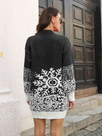 Snowflake Pattern Sweater Dress Trandify deal
