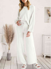 Long Sleeve Lounge Top and Drawstring Pants Set Trandify deal