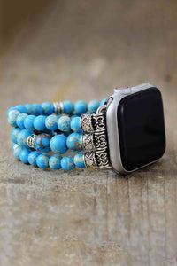 Synthetic Imperial Jasper Beaded Watchband Bracelet Trandify deal