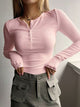 Half Button Long Sleeve T-Shirt Trandify deal