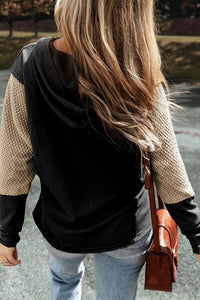 Color Block Dropped Shoulder Hoodie Trandify deal