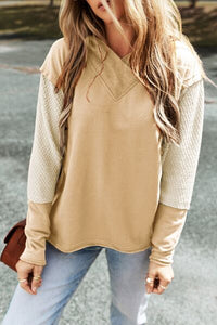 Color Block Dropped Shoulder Hoodie Trandify deal