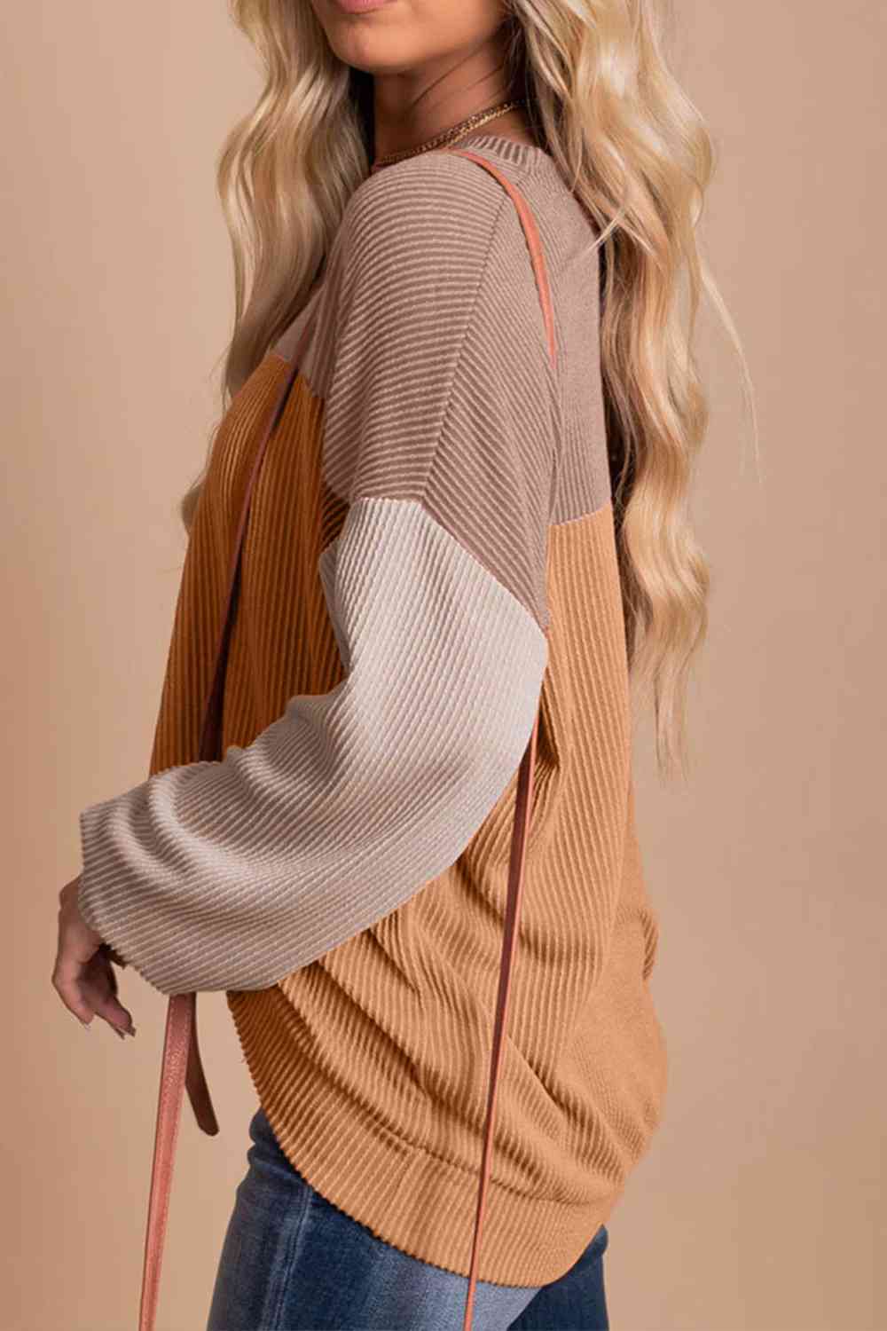 Color Block Dropped Shoulder T-Shirt Trandify deal