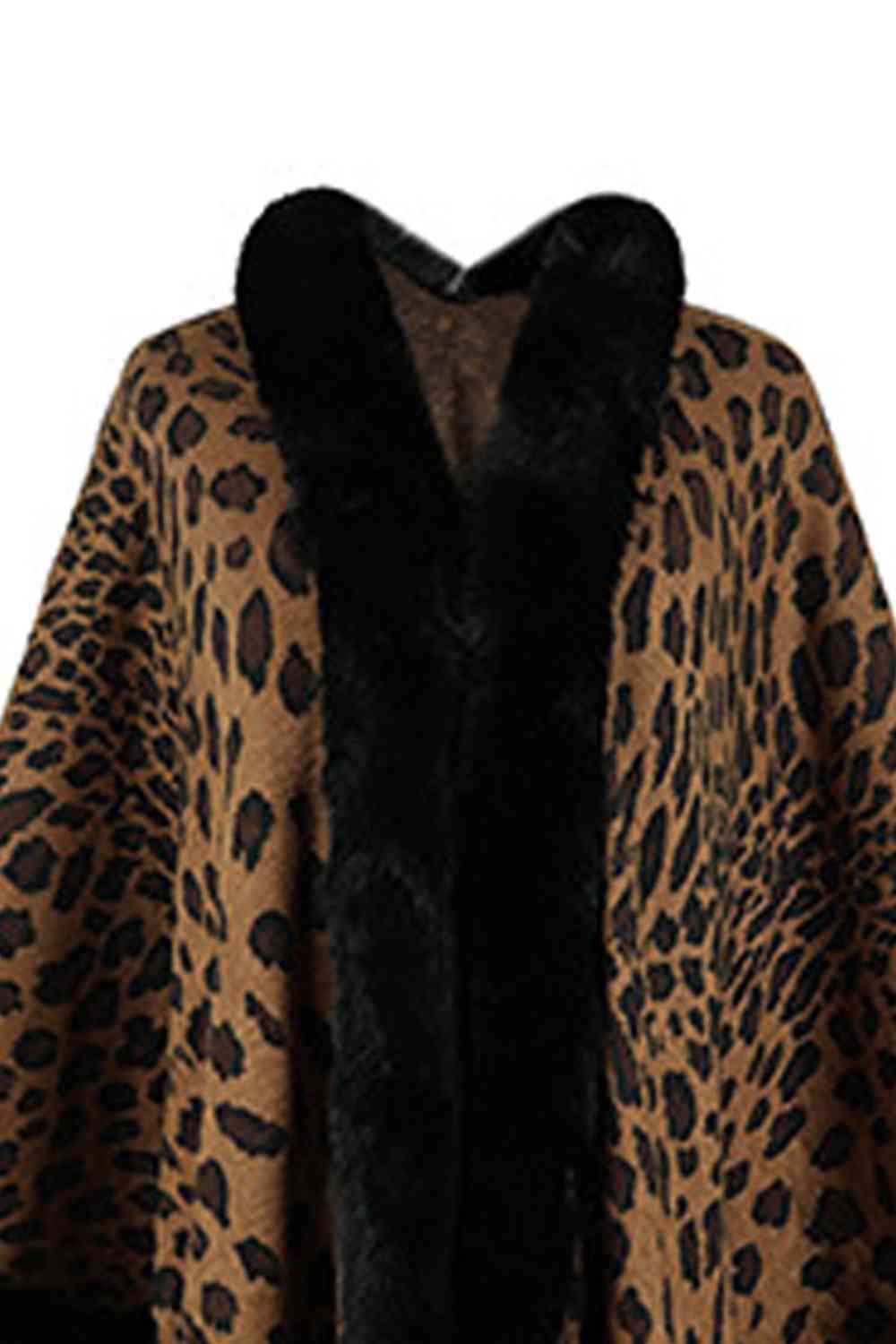Leopard Open Front Poncho Trandify deal